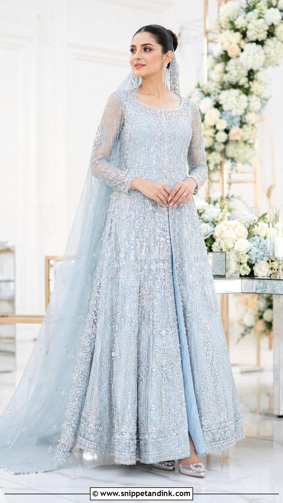 Ice Blue Walima Bridal Gown - Snippet and Ink - 20 Walima Brides Ideas