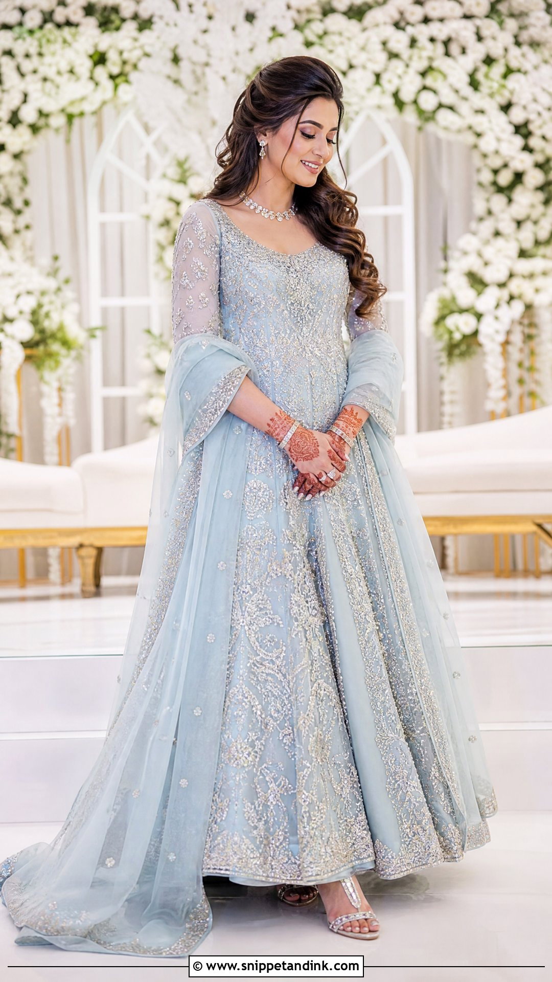 Ice Blue Walima Dress - Snippet and Ink - 20 Walima Dress Colours