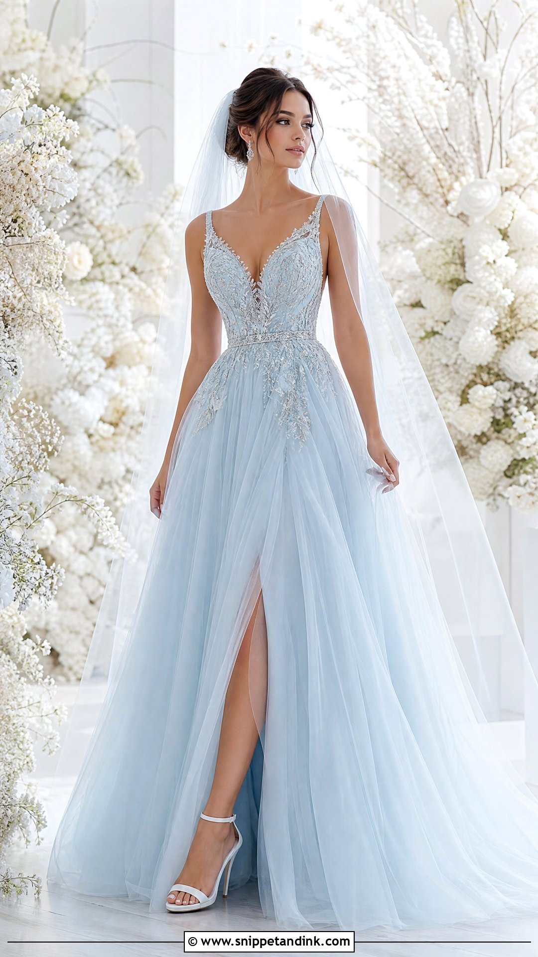 Ice Blue Wedding Dress - Snippet and Ink - 25 Pastel Wedding Dress Ideas