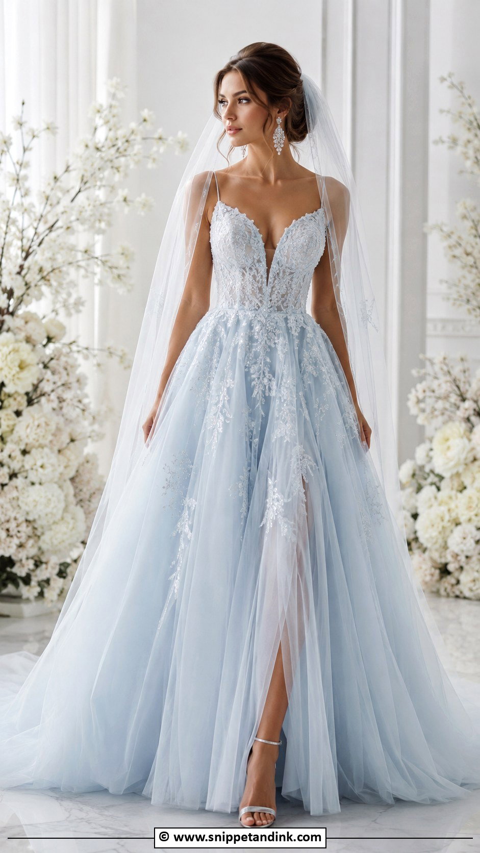 Ice Blue Wedding Dress - Snippet and Ink - 25 Non Traditional Wedding Dress Colors
