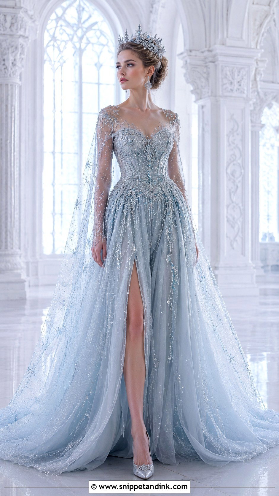 Ice Queen Silver Blue Gown - Snippet and Ink - 20 Fairy Tale Gown Ideas
