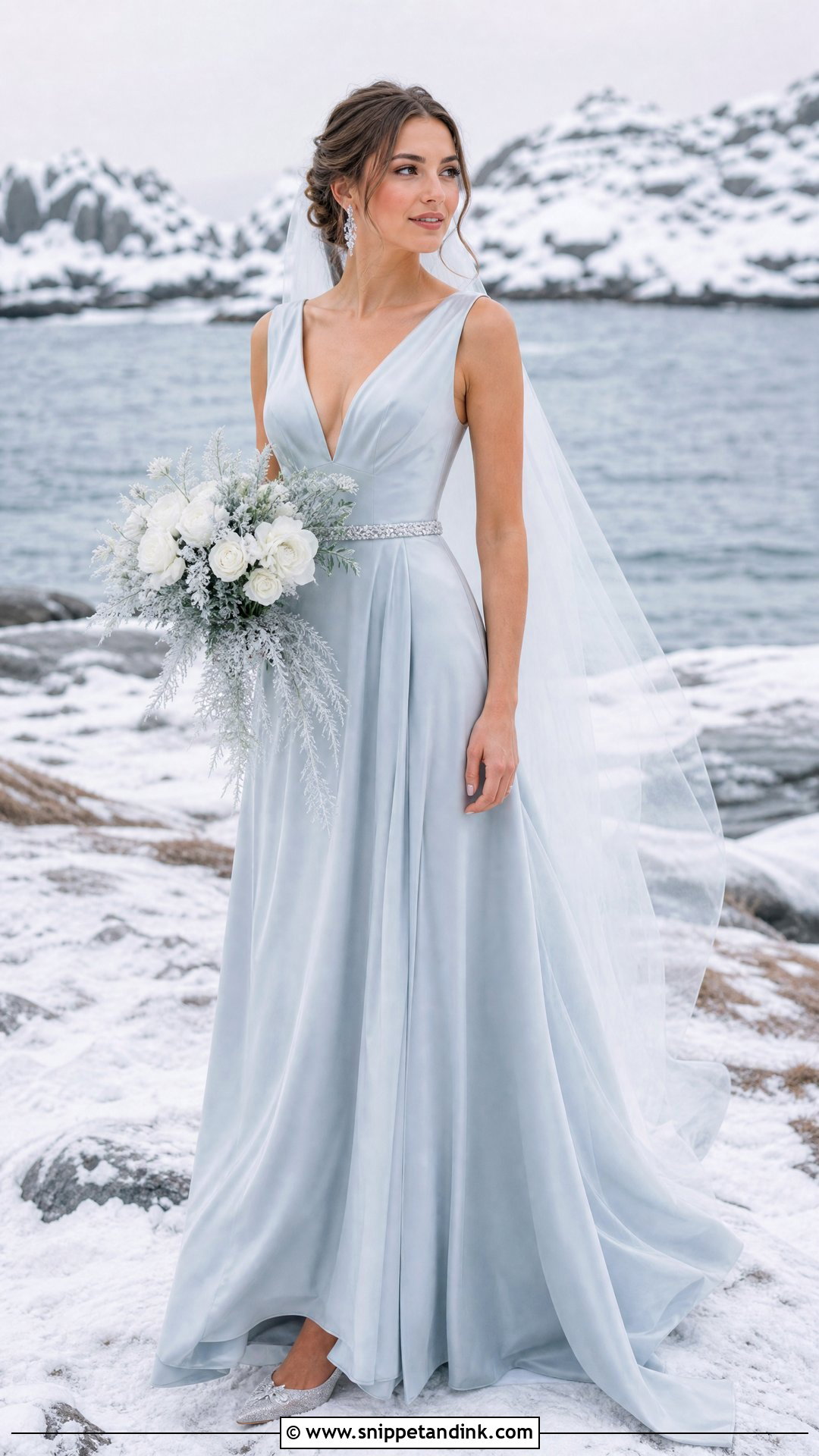 Icy Blue Scandinavian Wedding Dress - Snippet and Ink - 20 Scandinavian Wedding Dress Ideas