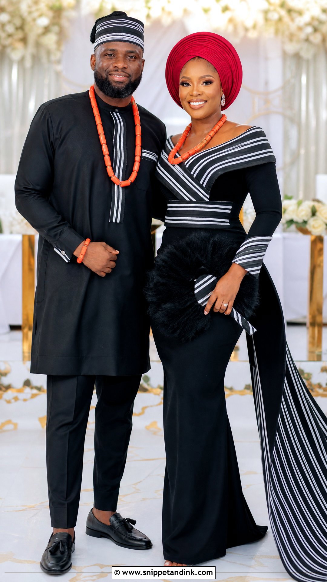 Idoma Bride And Groom Black Attire - Snippet and Ink - 25 Idoma Traditional Wedding Attire Ideas