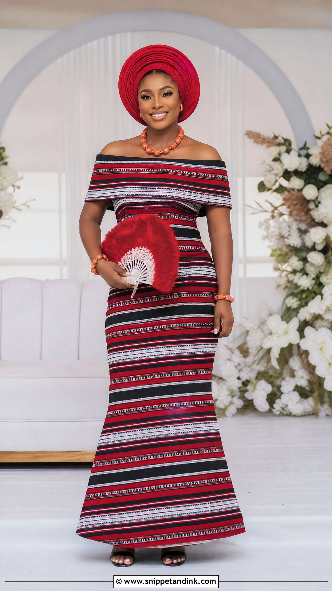Idoma Off Shoulder Gown Wedding Attire - Snippet and Ink - 25 Idoma Traditional Wedding Attire Ideas