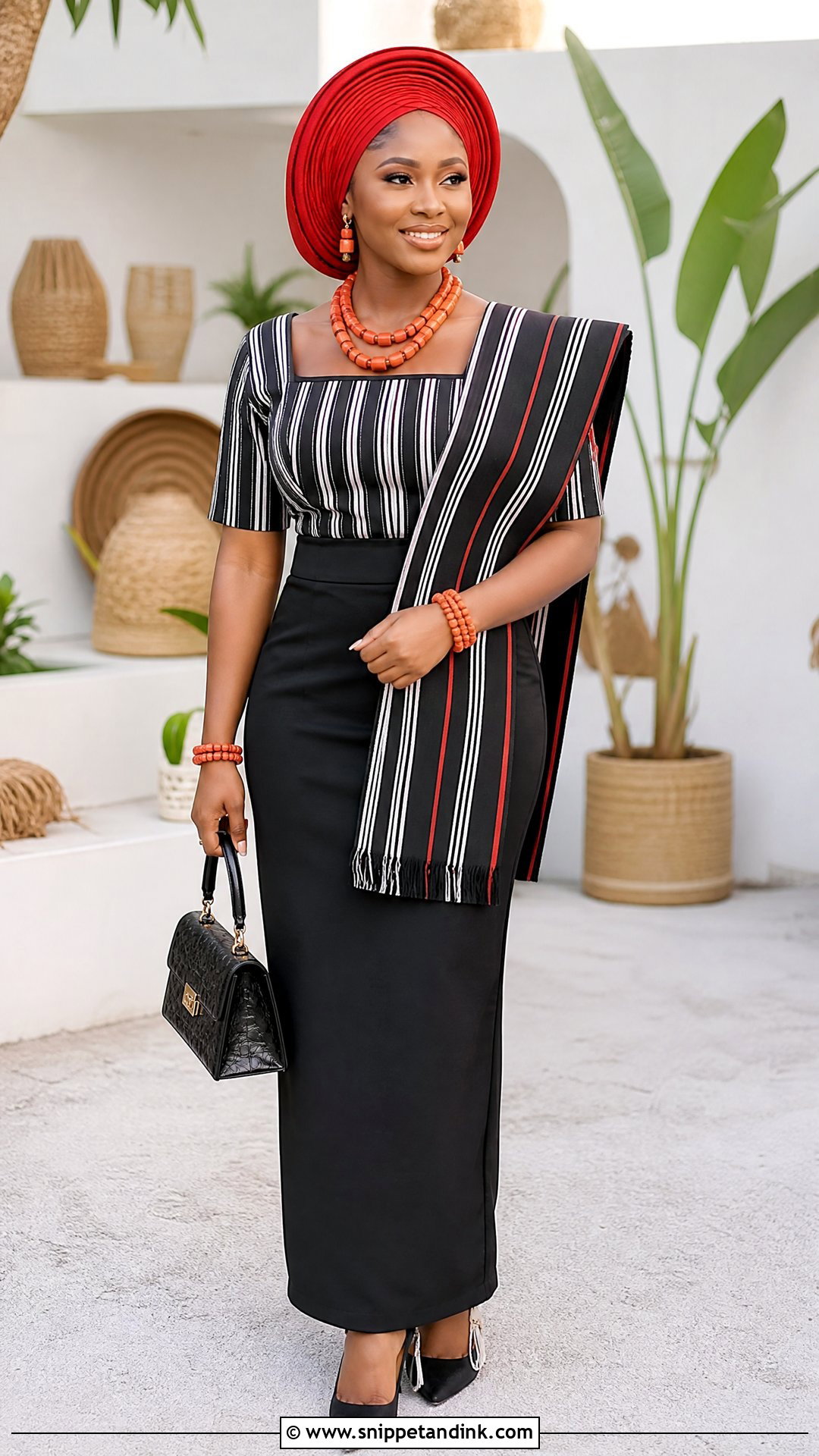 Idoma Two Piece Skirt And Blouse Attire - Snippet and Ink - 25 Idoma Traditional Wedding Attire Ideas