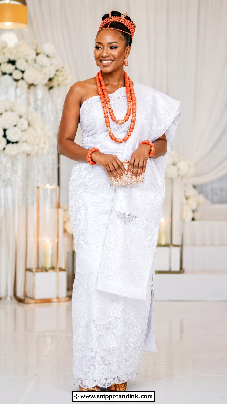 Igbo Akwa Ocha Bridal Attire - Snippet and Ink - 30 Igbo Traditional Wedding Attire Ideas