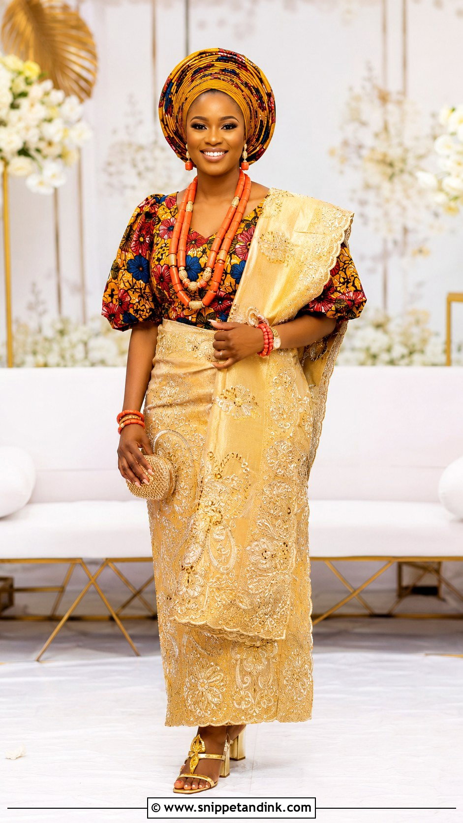 Igbo Bride Ankara And George Attire - Snippet and Ink - 30 Igbo Traditional Wedding Attire Ideas