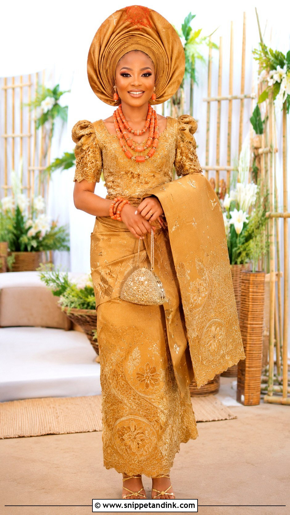 Igbo Bride Double Wrapper Outfit - Snippet and Ink - 25 Igbo Bride Attire Ideas