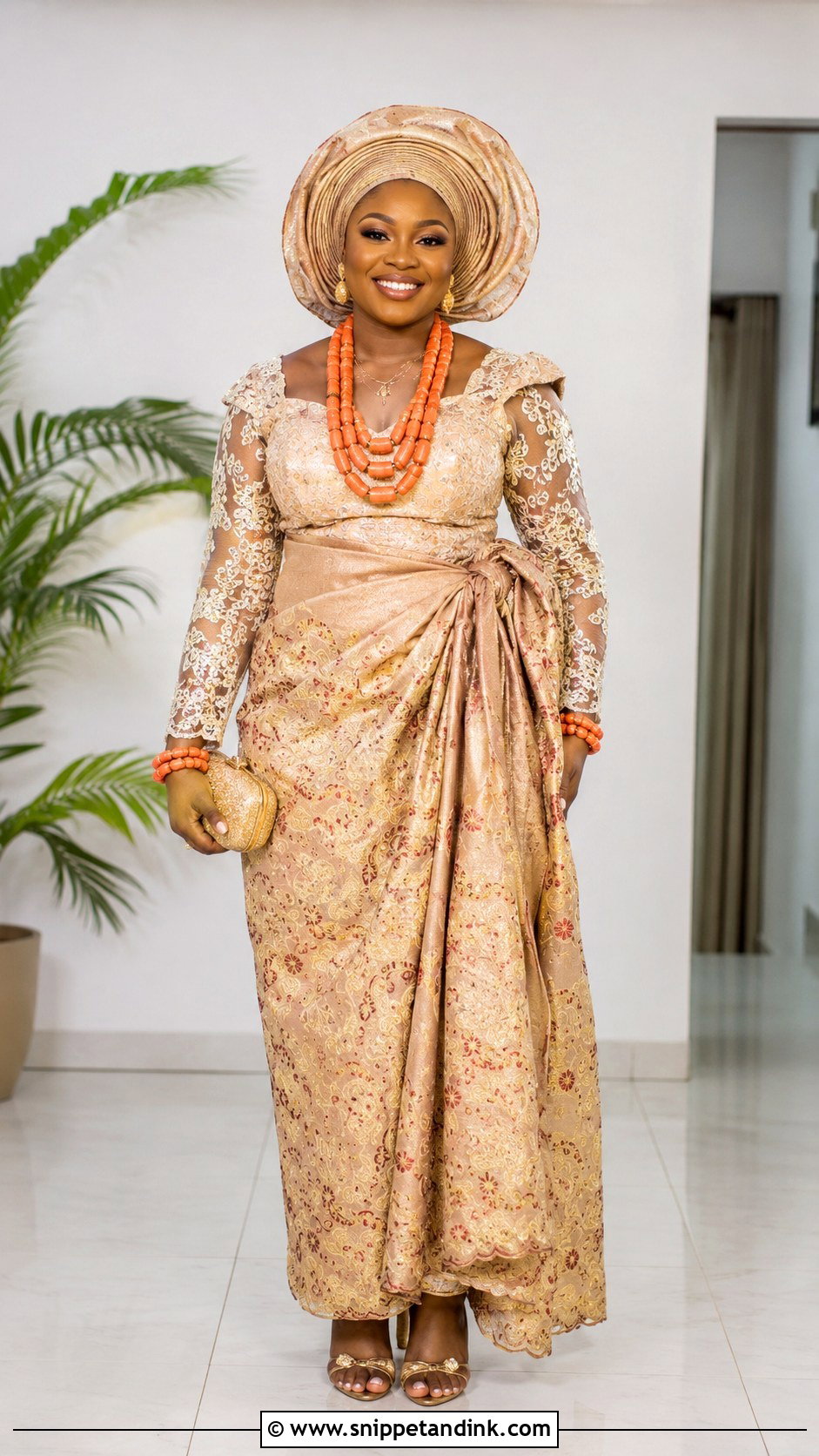 Igbo Bride Ichafu And Wrapper Attire - Snippet and Ink - 30 Igbo Traditional Wedding Attire Ideas