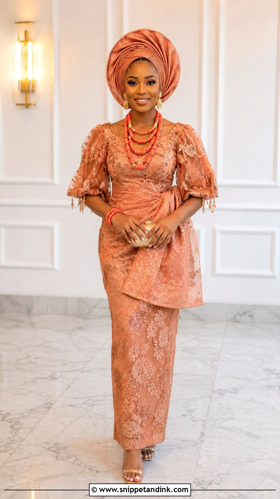 Igbo Bride Ichafu Head Tie Outfit - Snippet and Ink - 25 Igbo Bride Attire Ideas