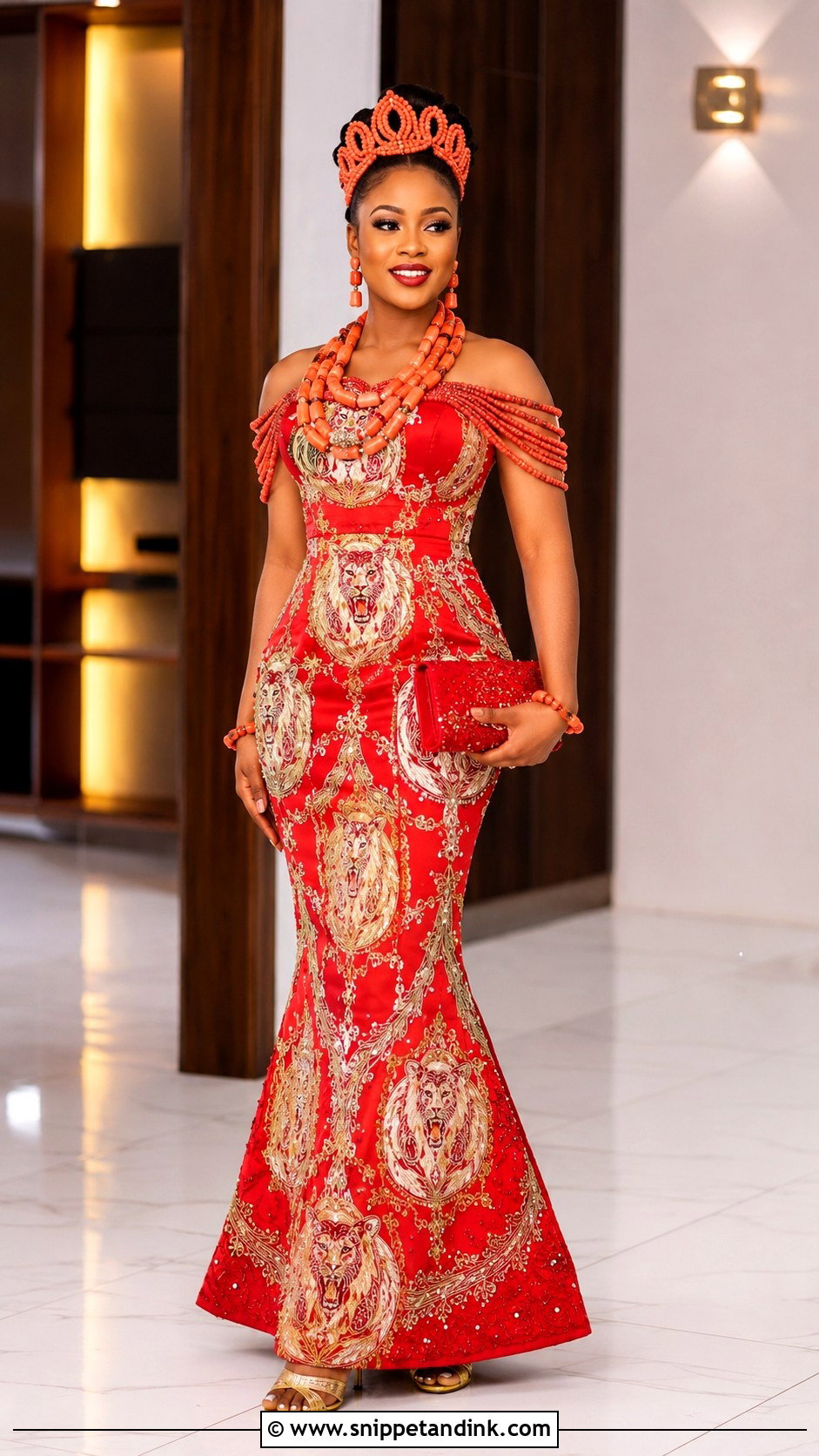Igbo Bride Isi Agu Gown - Snippet and Ink - 25 Igbo Bride Attire Ideas