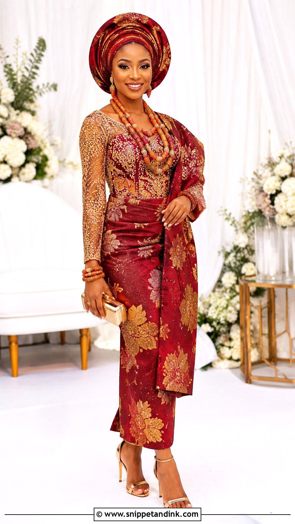 Igbo George Wrapper And Blouse Attire - Snippet and Ink - 30 Igbo Traditional Wedding Attire Ideas