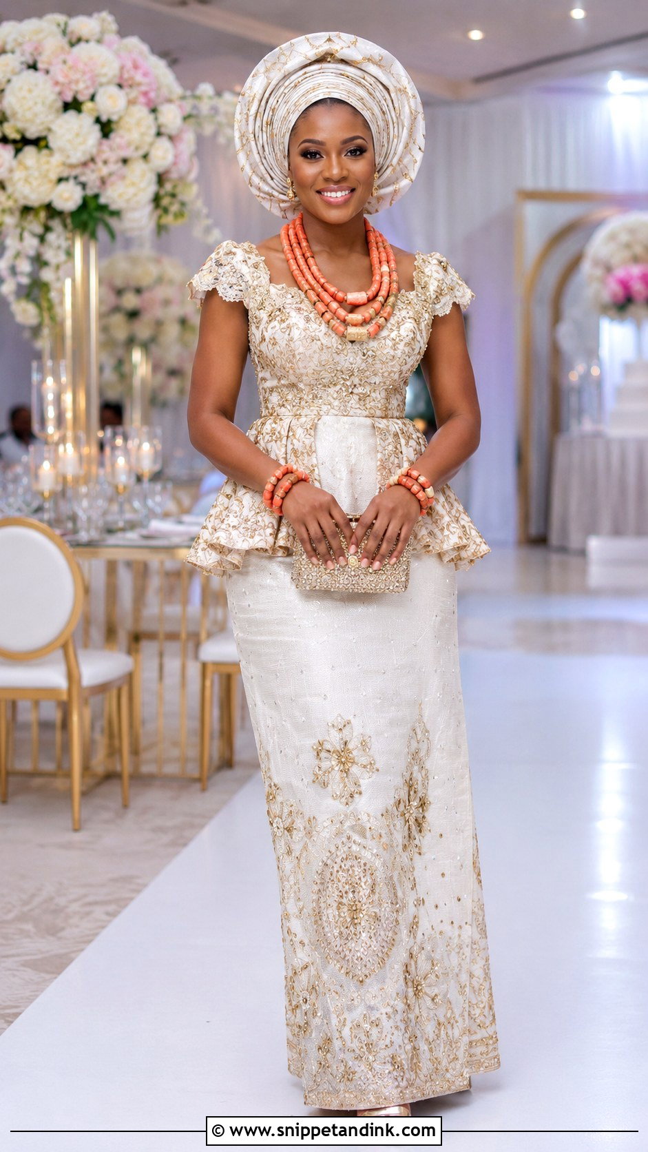 Igbo George Wrapper And Blouse Outfit - Snippet and Ink - 20 African Wedding Outfits