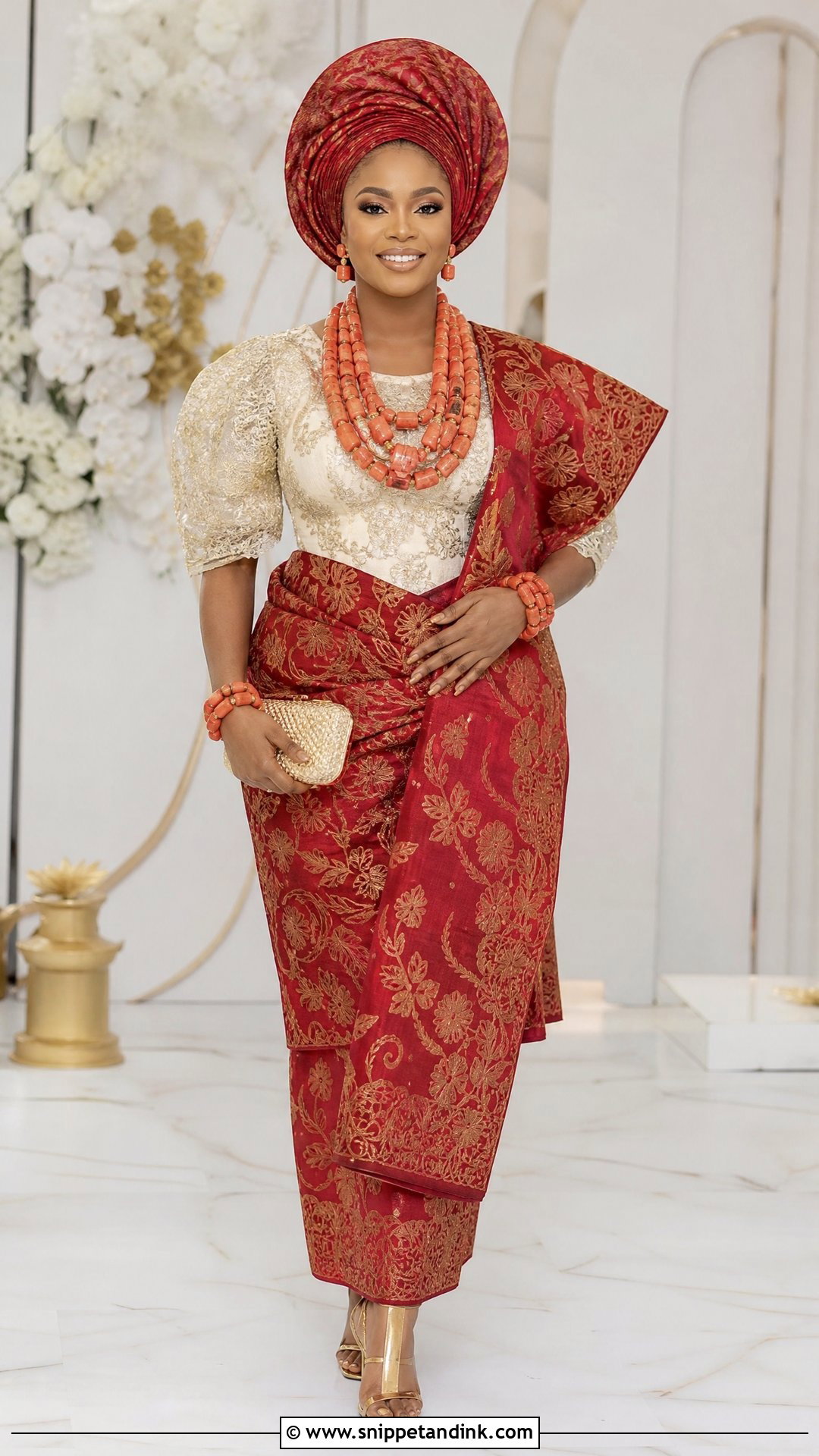 Igbo George Wrapper Bridal Dress - Snippet and Ink - 25 Traditional Nigerian Wedding Dresses