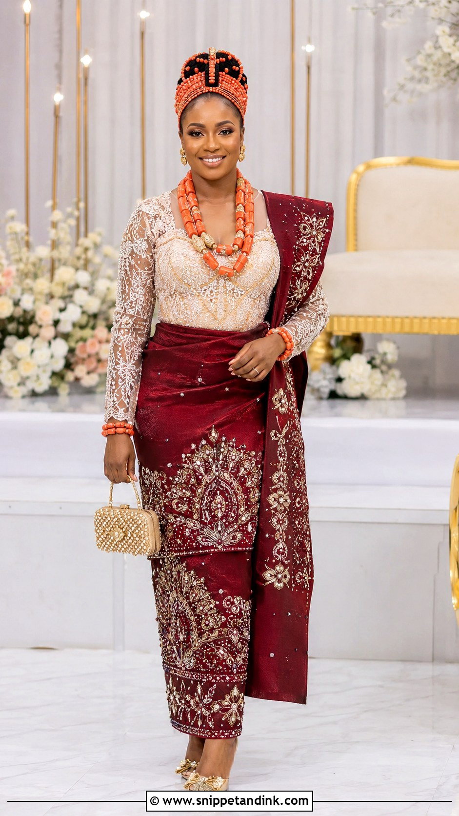 Igbo George Wrapper Bridal Outfit - Snippet and Ink - 20 African Bridal Ideas