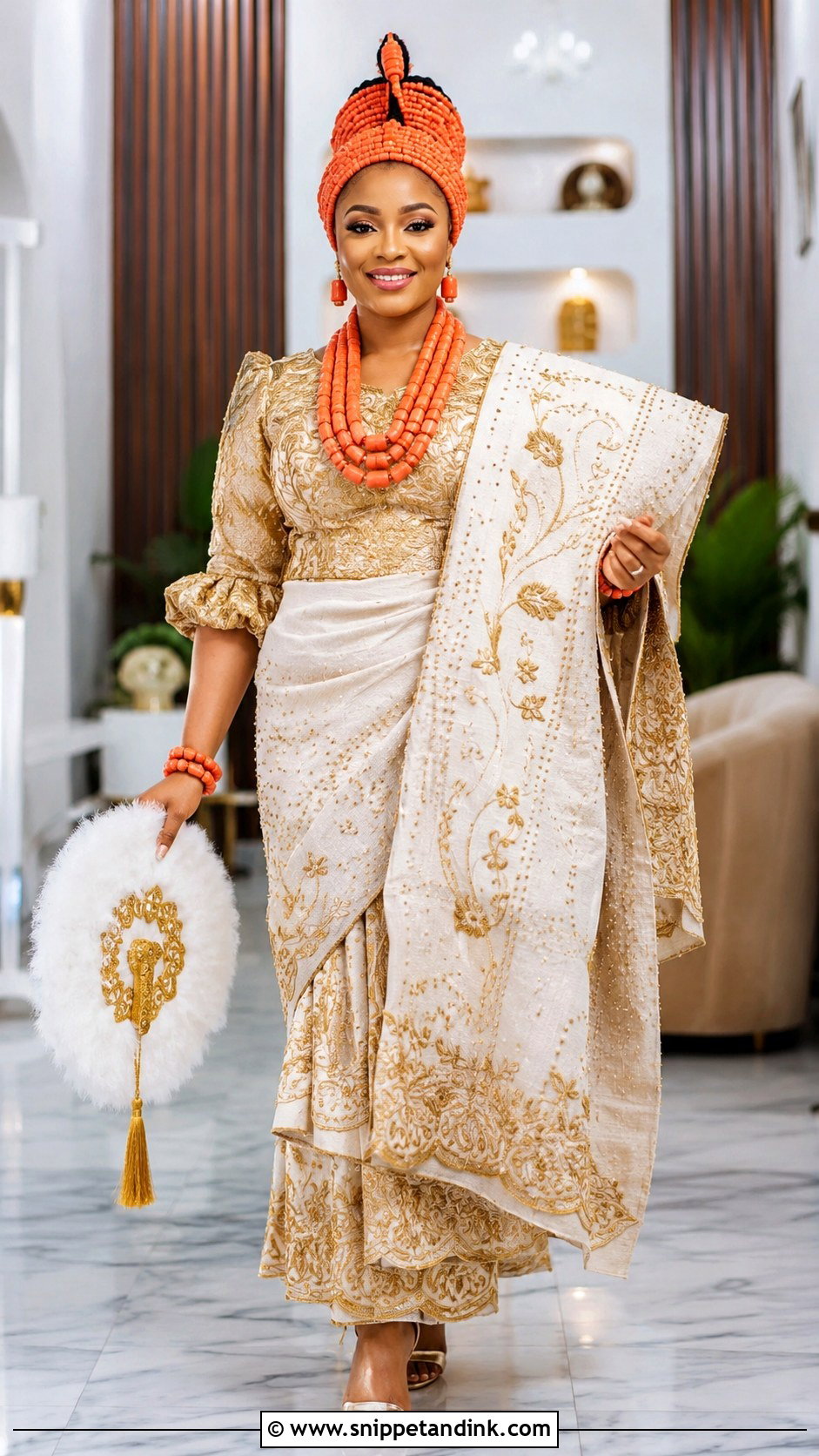 Igbo George Wrapper Wedding Outfit - Snippet and Ink - 20 Traditional African Wedding Outfits