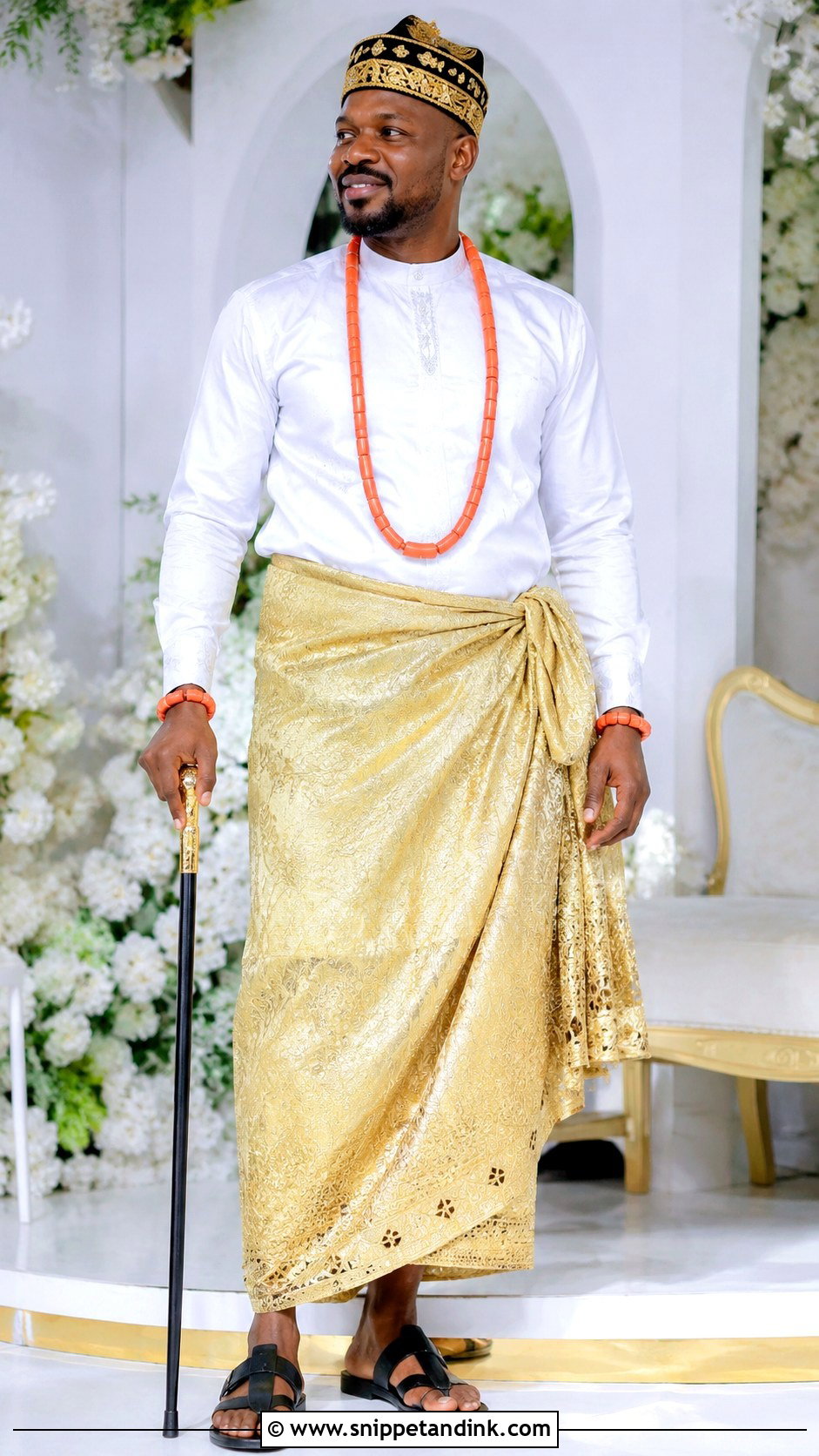 Igbo Groom Wrapper And Shirt Attire - Snippet and Ink - 30 Igbo Traditional Wedding Attire Ideas