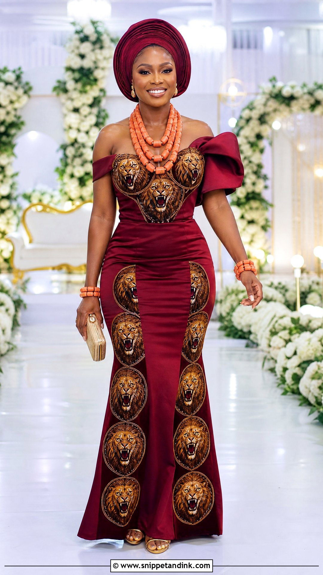 Igbo Isi Agu Gown Wedding Outfit - Snippet and Ink - 20 Nigerian Wedding Outfits
