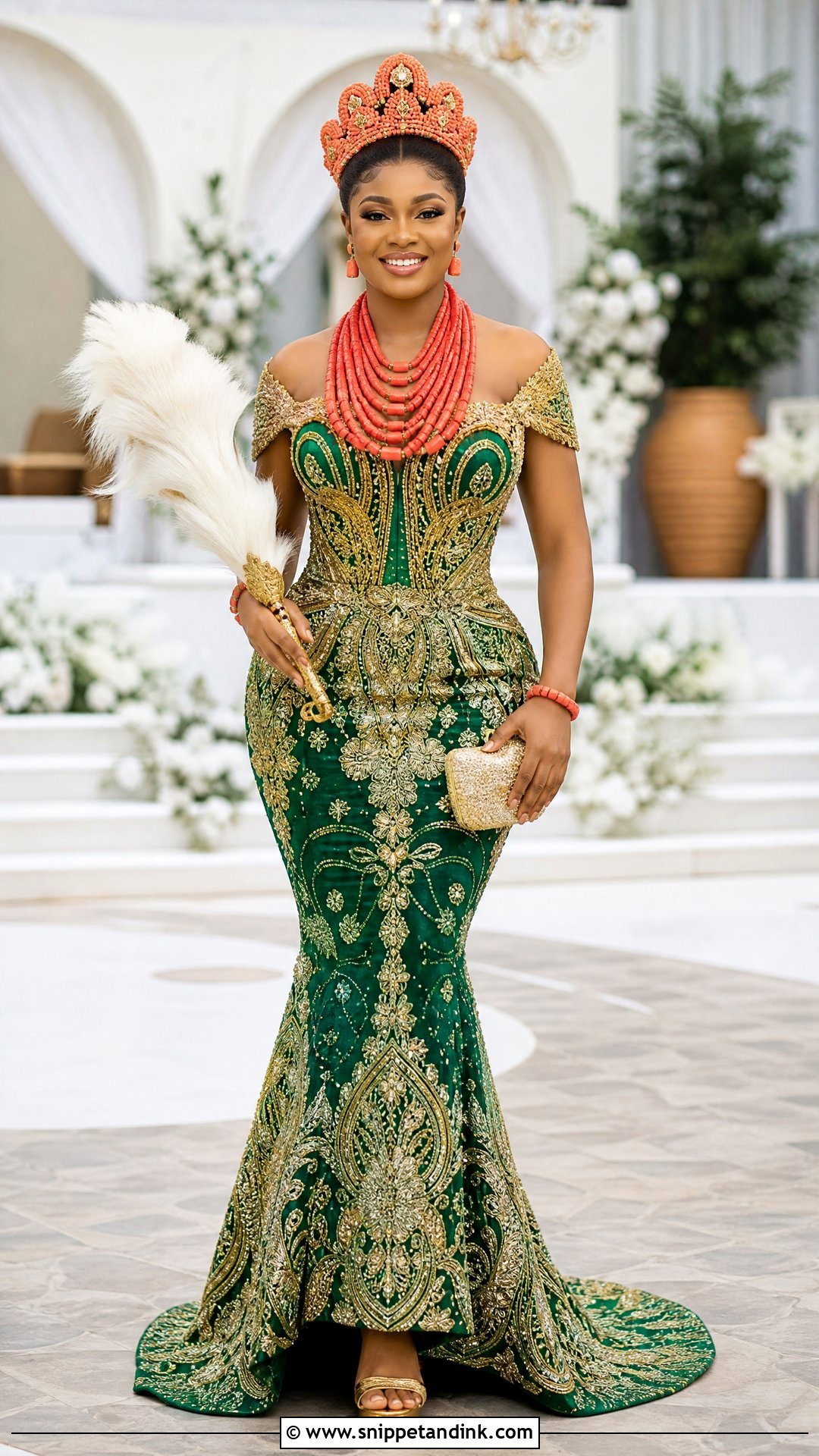 Igbo Mermaid George Bridal Gown - Snippet and Ink - 20 Traditional Igbo Nigerian Wedding Dresses