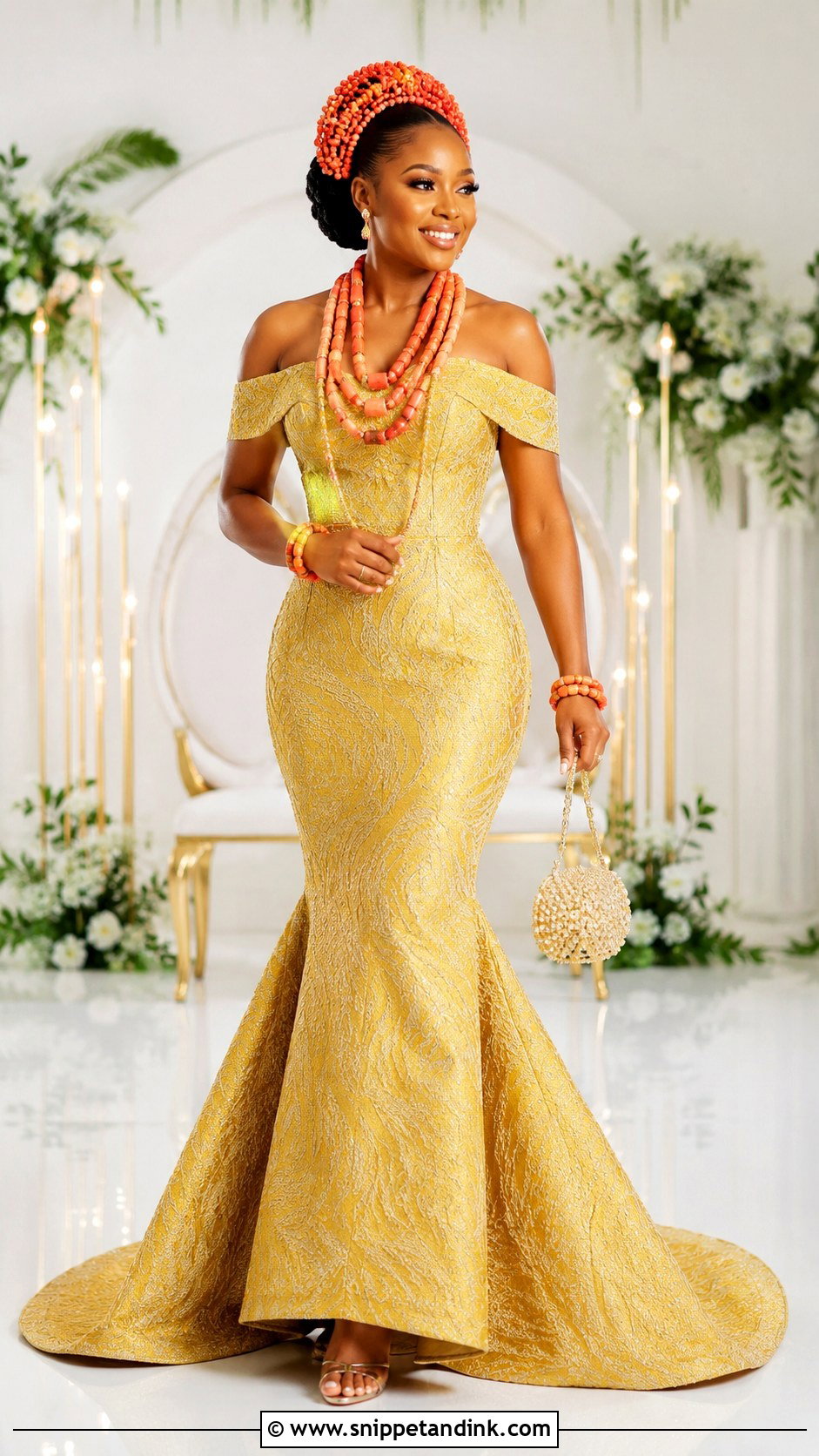 Igbo Mermaid Gown Traditional Attire - Snippet and Ink - 30 Igbo Traditional Wedding Attire Ideas