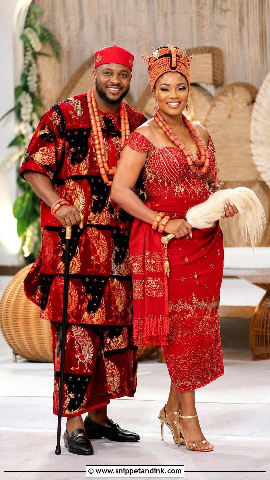 Igbo Red Traditional Marriage Attire - Snippet and Ink - 25 Traditional Marriage Attires in Nigeria Ideas