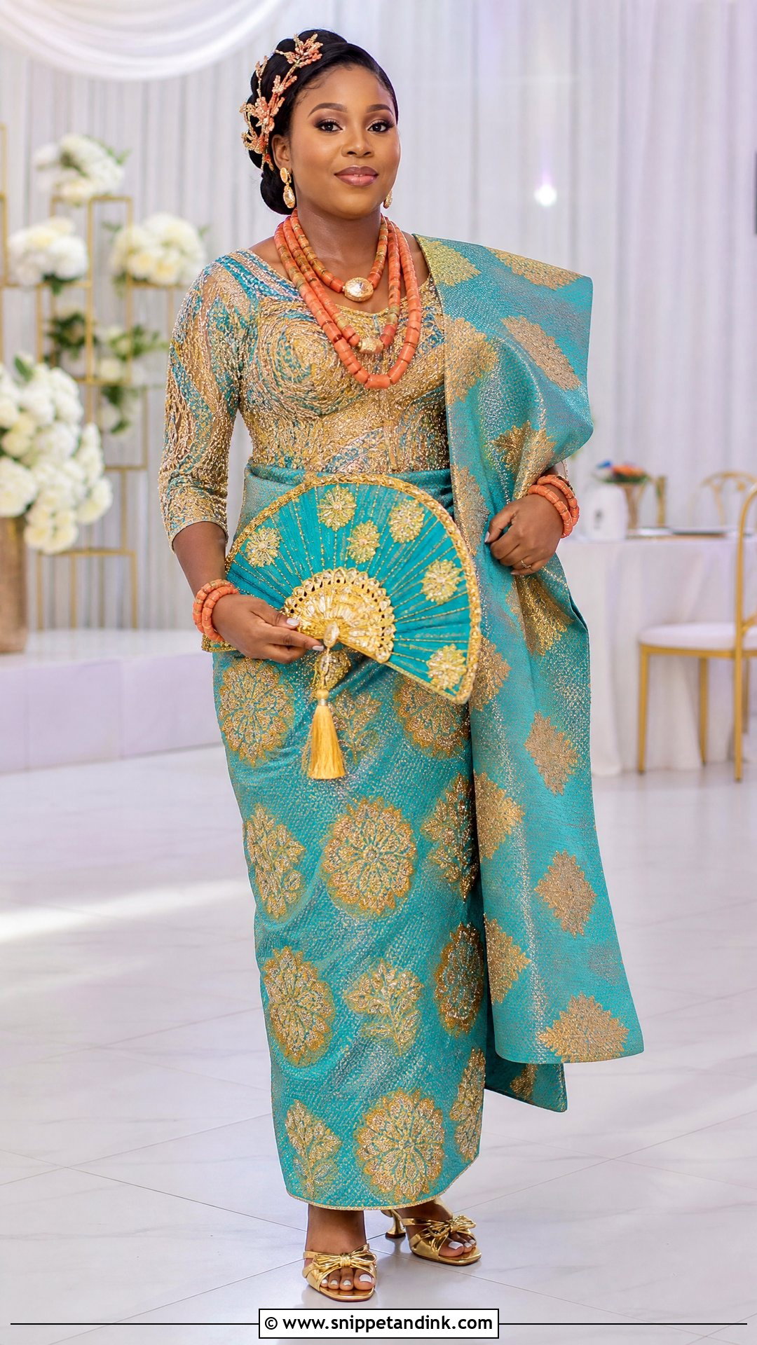 Ijaw Double Wrapper Wedding Outfit - Snippet and Ink - 20 Nigerian Wedding Outfits