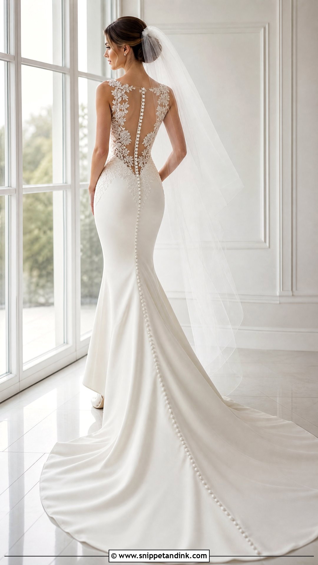 Illusion Back Mermaid Tail Wedding Dress - Snippet and Ink - 20 Mermaid Tail Wedding Dress Ideas