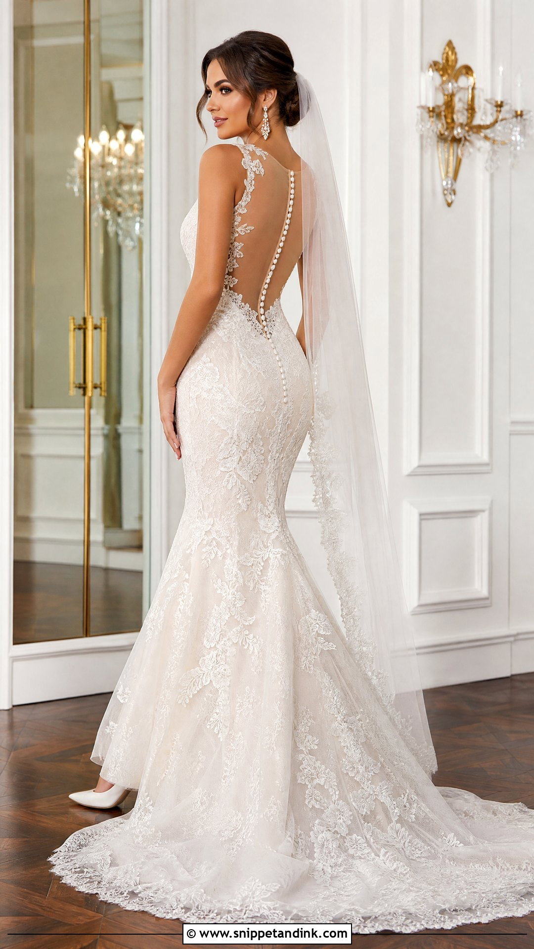 Illusion Back Mermaid Wedding Dress - Snippet and Ink - 20 Illusion Wedding Dress Ideas