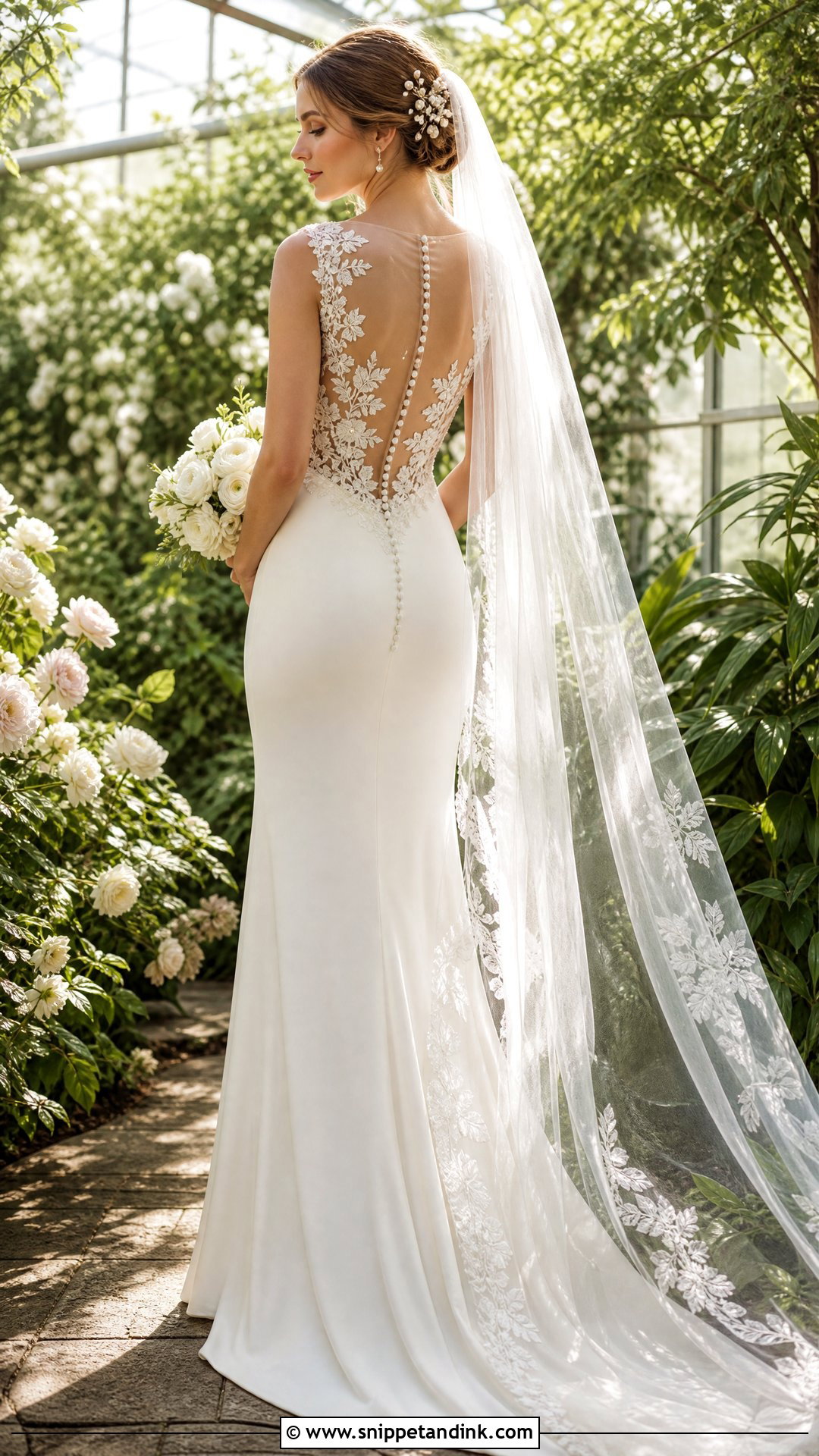 Illusion Back Sheath Wedding Dress - Snippet and Ink - 20 Sheath Wedding Dresses