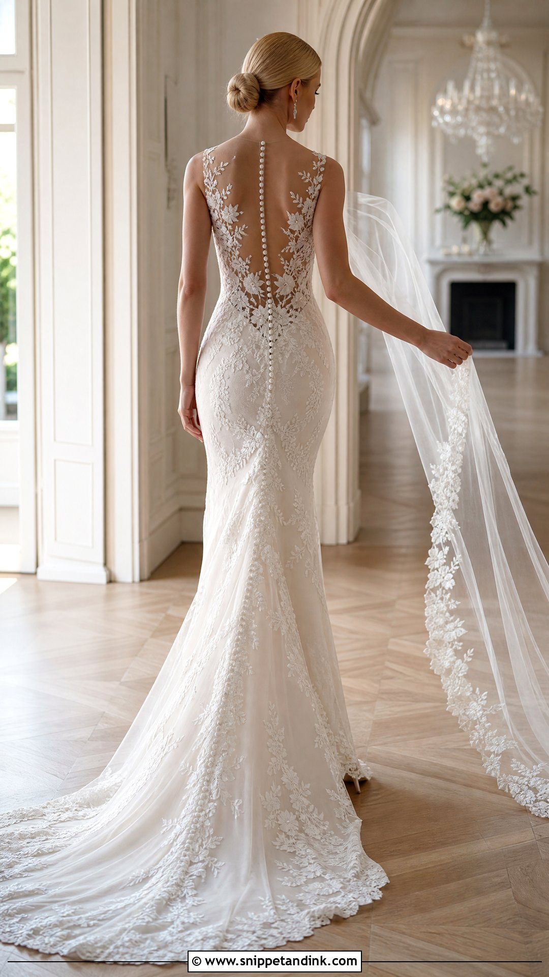 Illusion Back Wedding Dress Buttons - Snippet and Ink - 20 Wedding Dress Buttons Ideas