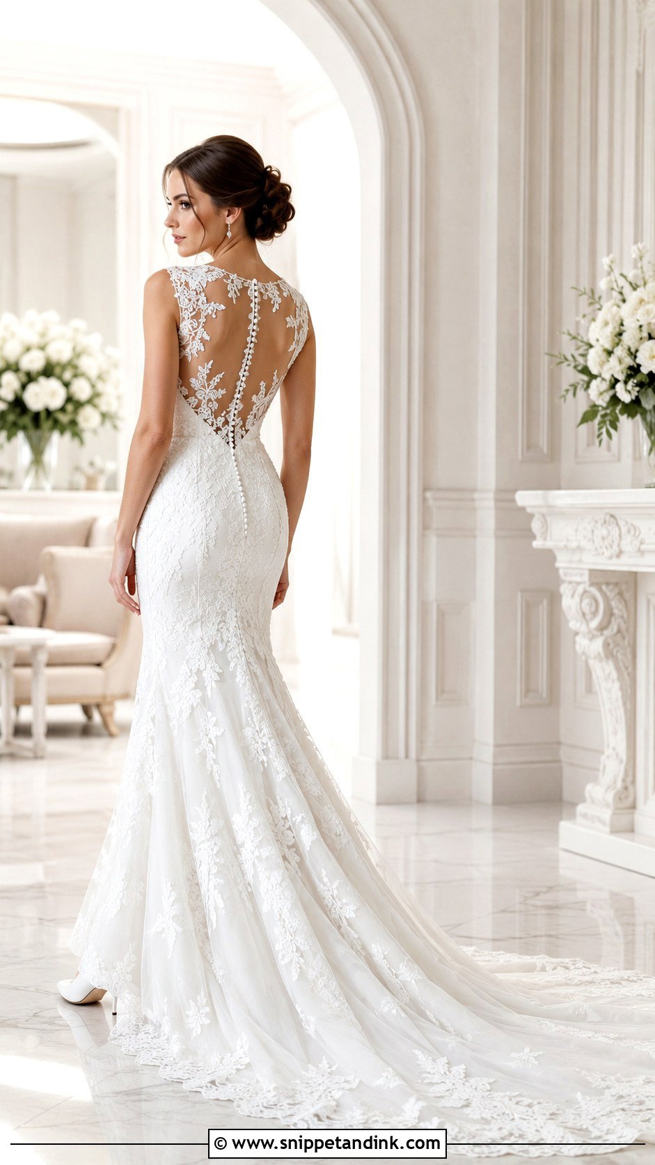 Illusion Back Wedding Dress With Illusion Neckline - Snippet and Ink - 25 Illusion Neckline Wedding Dress Ideas