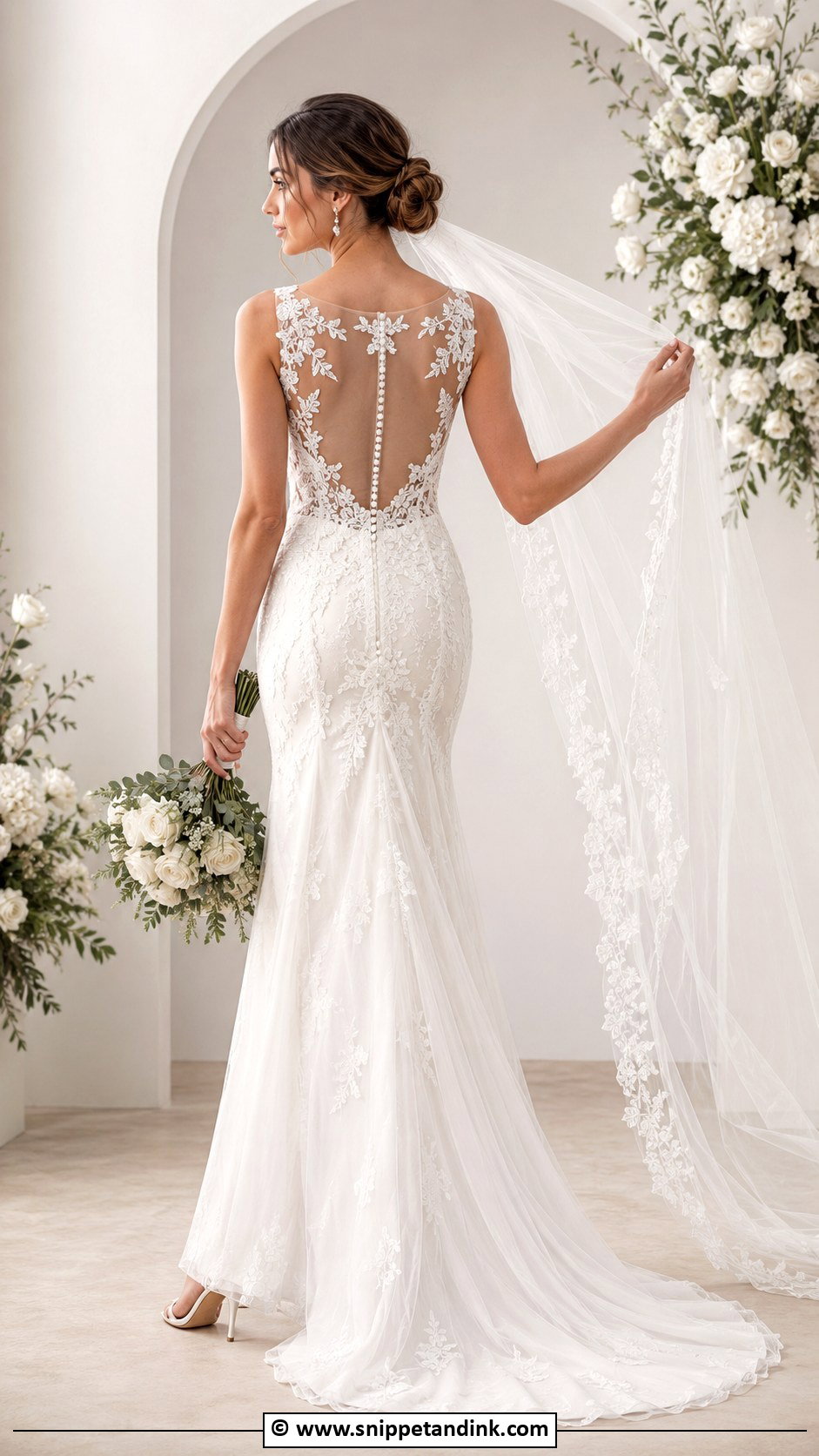 Illusion Back Wedding Dress - Snippet and Ink - 30 Ethereal Wedding Dress Romantic Ideas