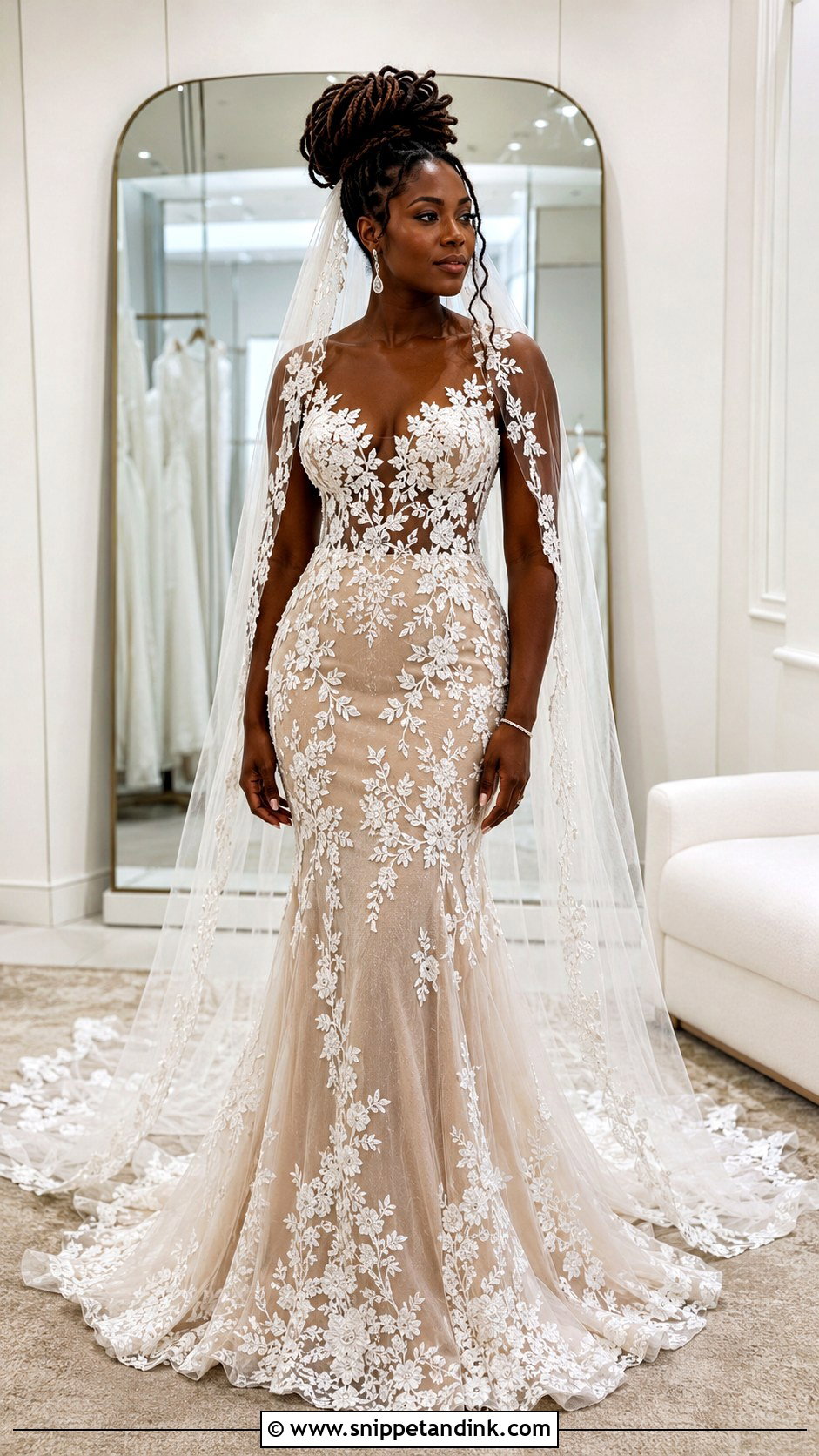 Illusion Bodice Wedding Dress - Snippet and Ink - 20 Black Bride Wedding Dress Ideas
