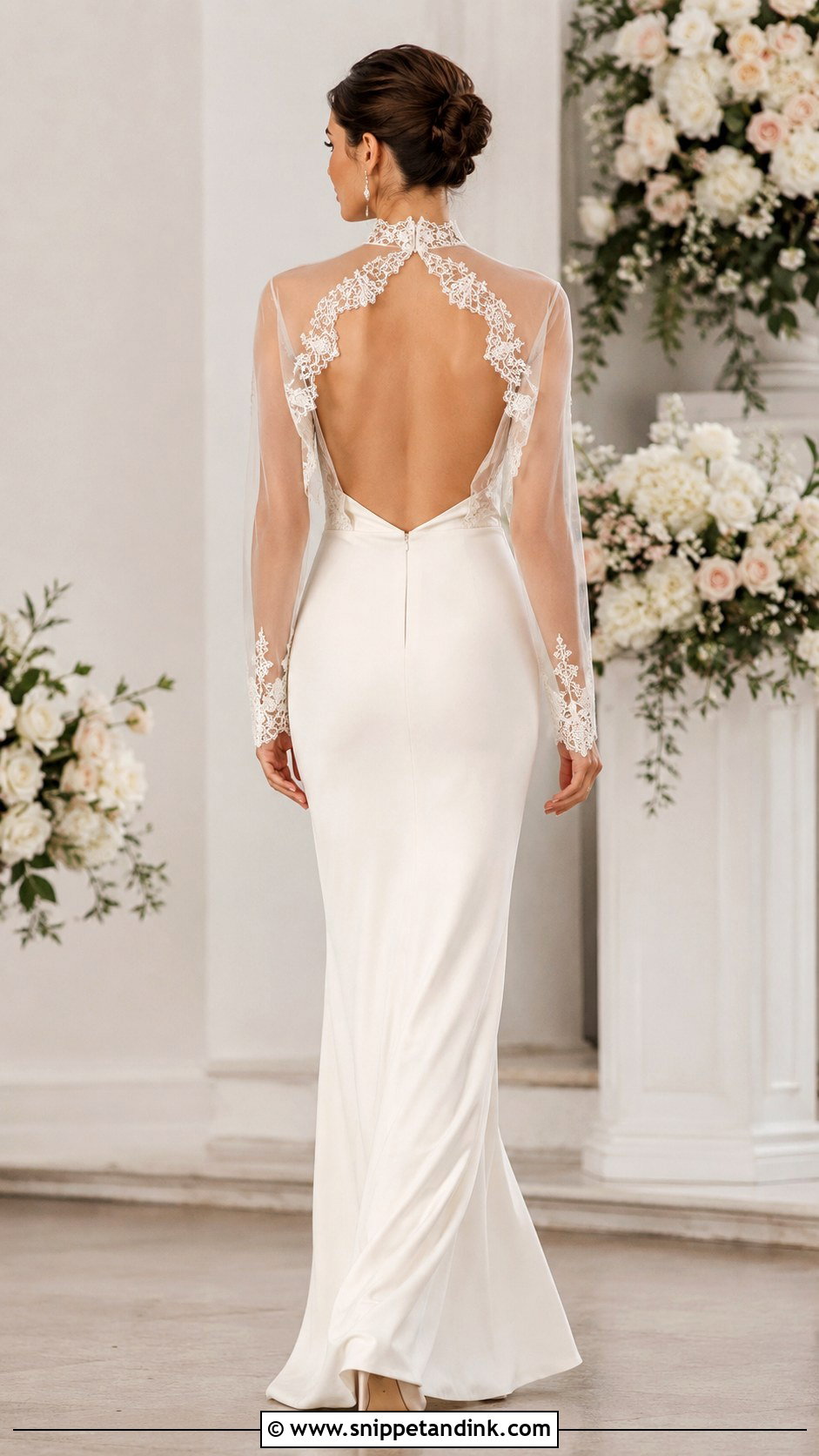 Illusion Bridal Bolero With Backless Dress - Snippet and Ink - 25 Bridal Bolero Ideas