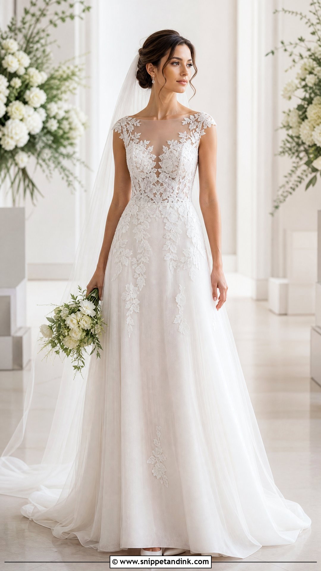 Illusion Cap Sleeve Wedding Dress - Snippet and Ink - 20 Wedding Dress Cap Sleeves