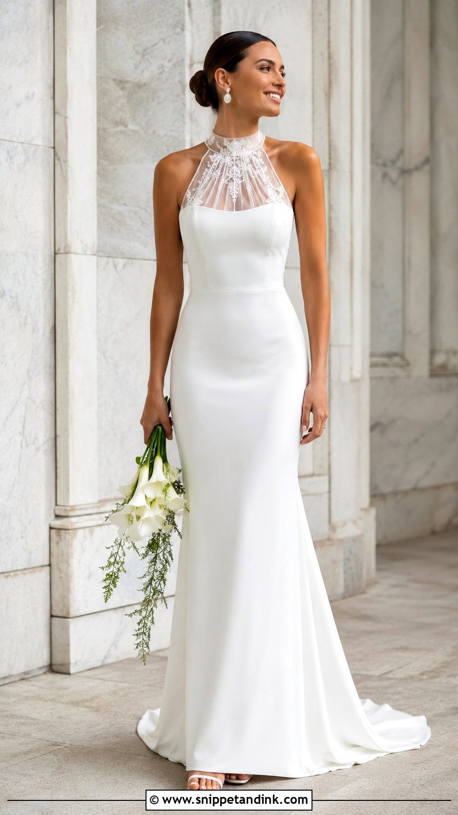 Illusion Halter Wedding Dress - Snippet and Ink - 25 Illusion Neckline Wedding Dress Ideas
