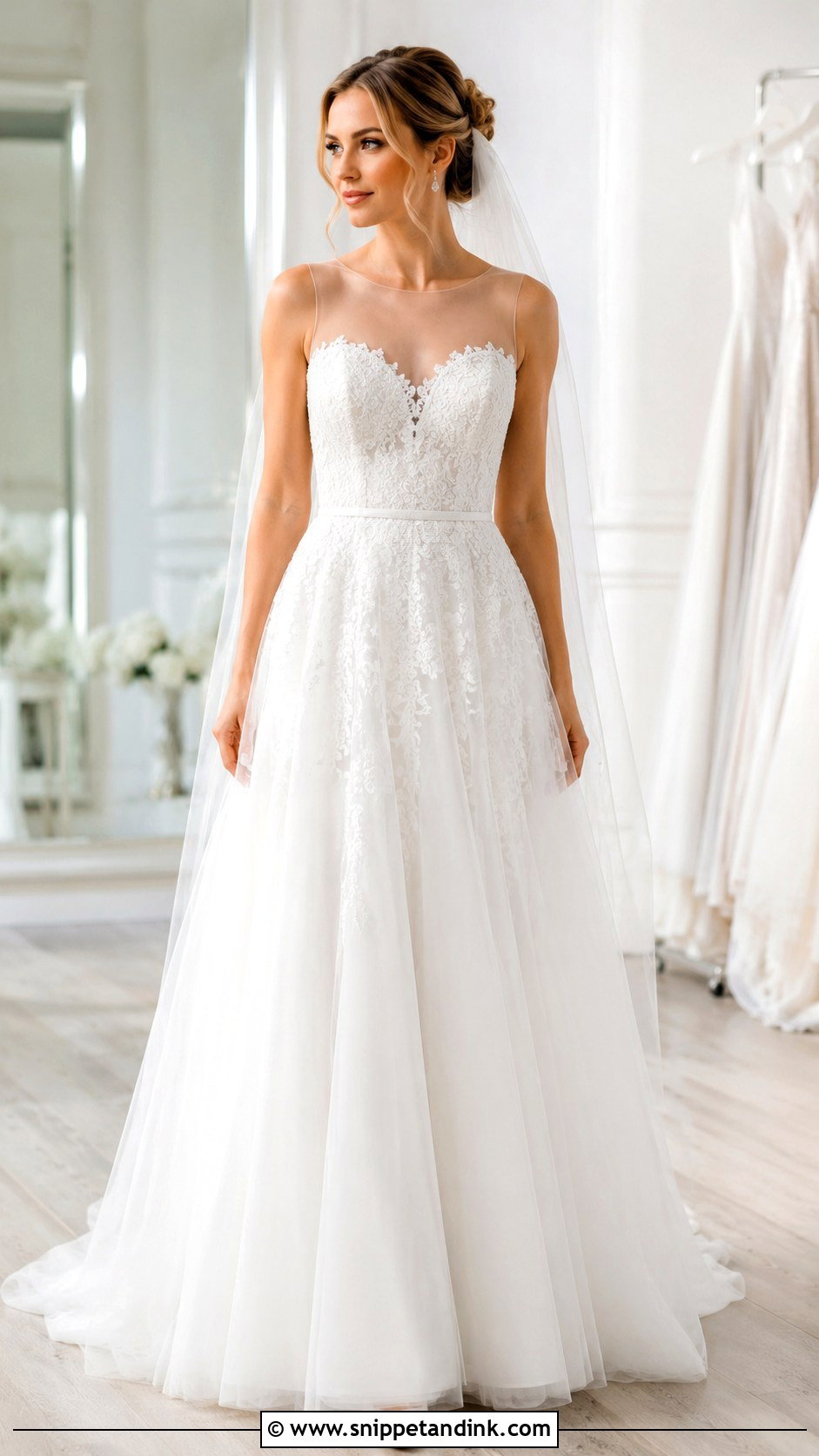 Illusion Heart Shaped Wedding Dress - Snippet and Ink - 20 Heart Shaped Wedding Dress Ideas