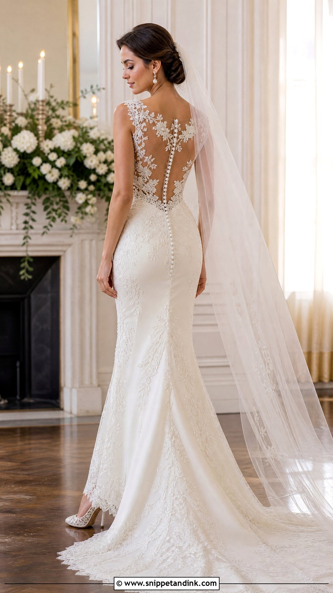 Illusion Lace Back Mermaid Wedding Dress - Snippet and Ink - 20 Tight Wedding Dress Open Backs Ideas