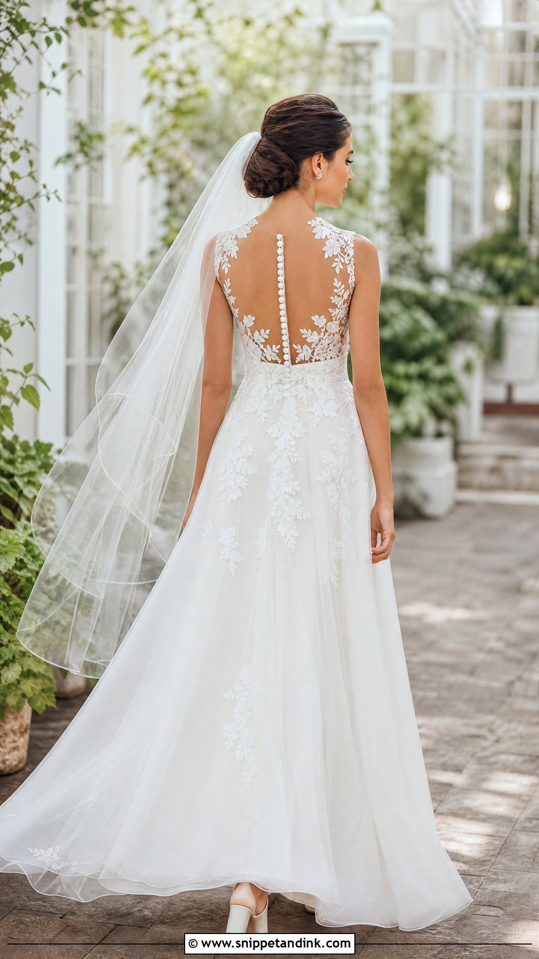 Illusion Lace Back Wedding Dress - Snippet and Ink - 20 Wedding Dresses Back Detail
