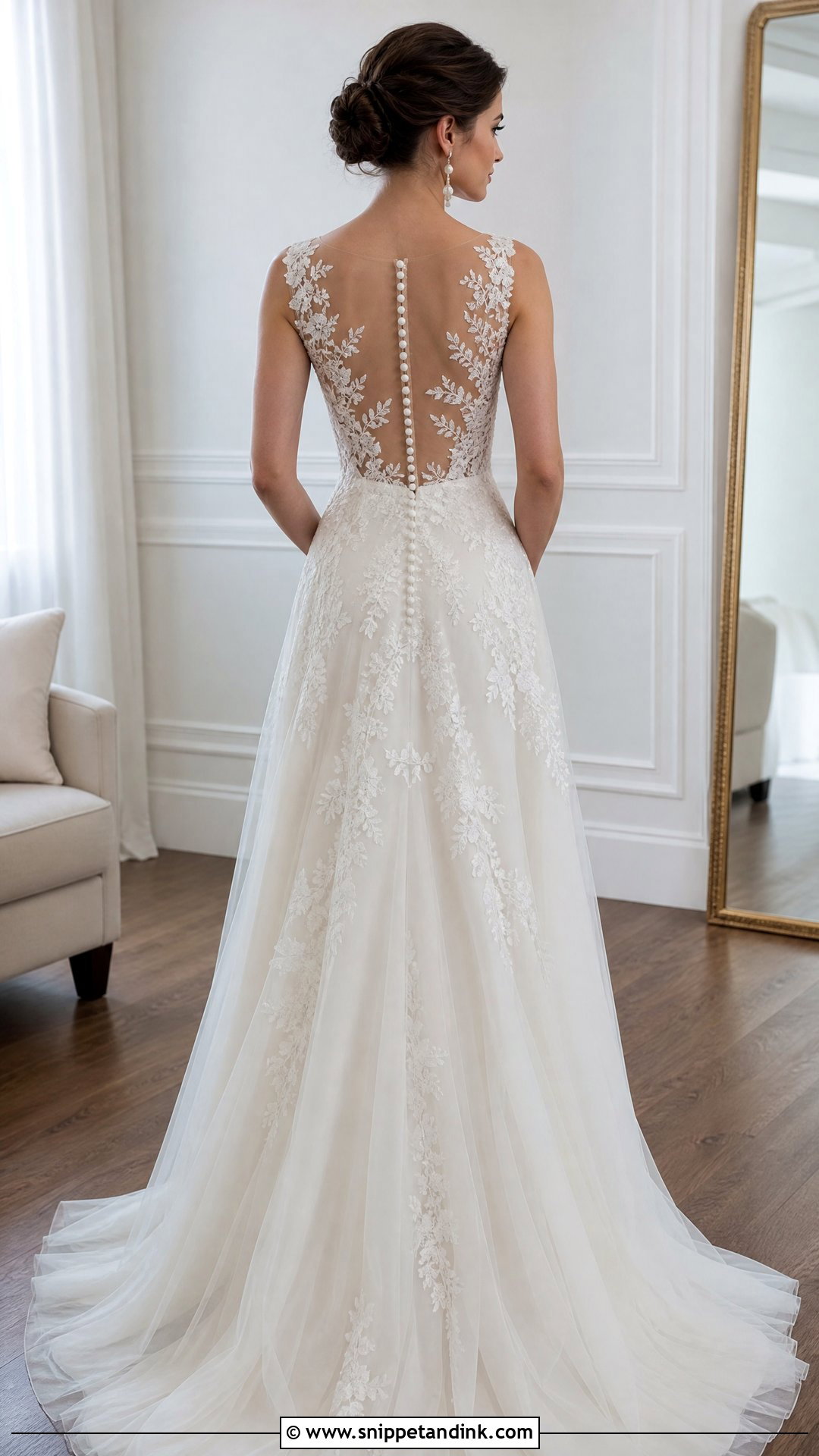 Illusion Lace Back Wedding Dress - Snippet and Ink - 25 Back of Wedding Dress Ideas