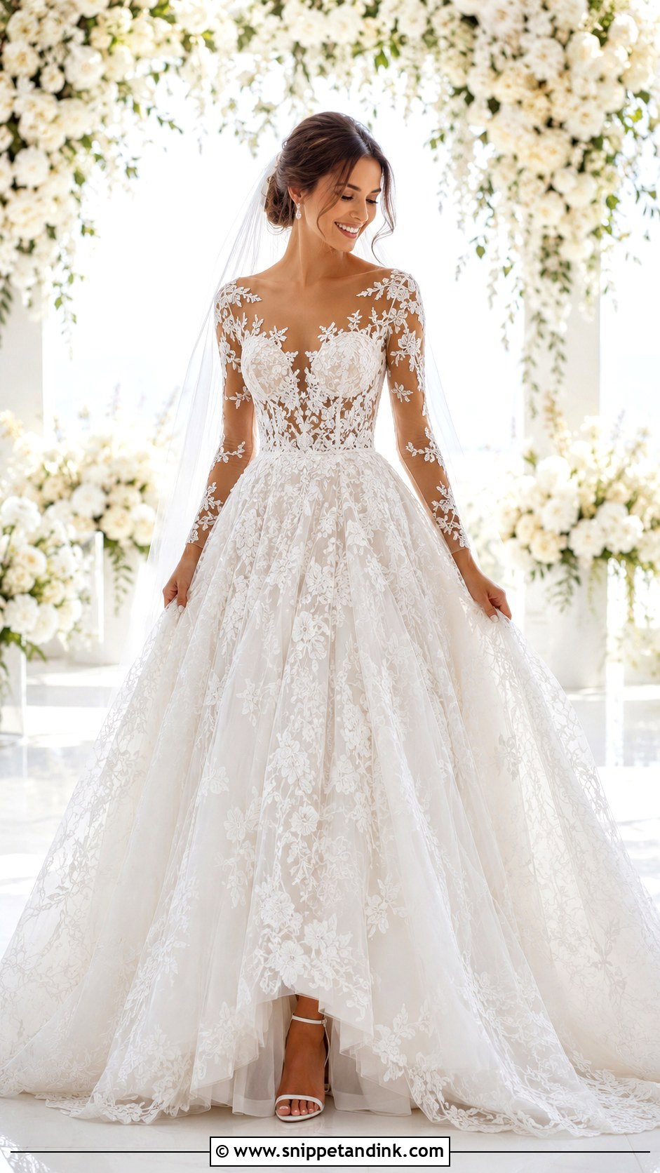Illusion Lace Ballgown Wedding Dress - Snippet and Ink - 25 Wedding Dresses Lace Ballgown