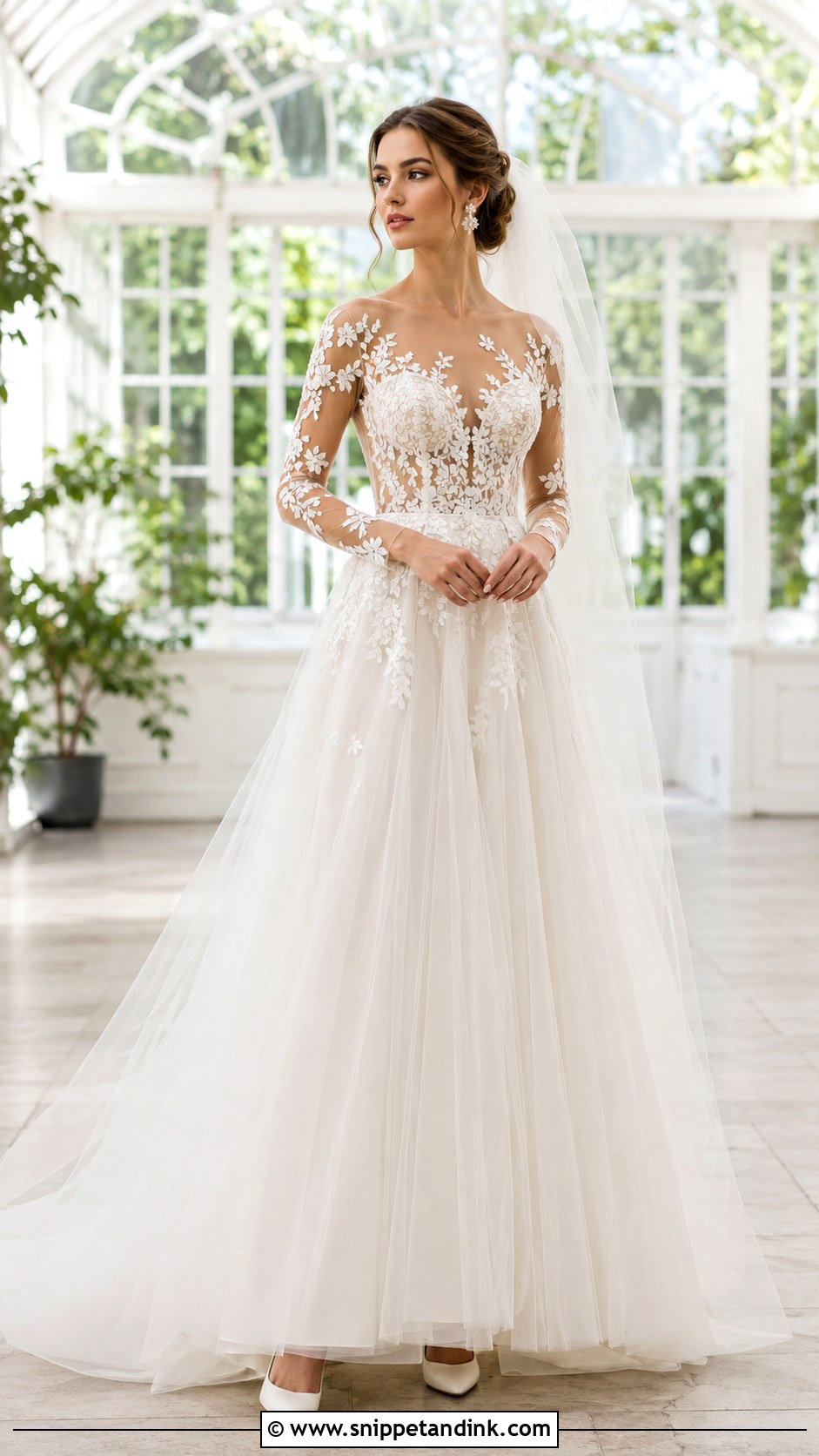 Illusion Lace Bodice Wedding Dress - Snippet and Ink - 20 Bodice Wedding Dress Ideas