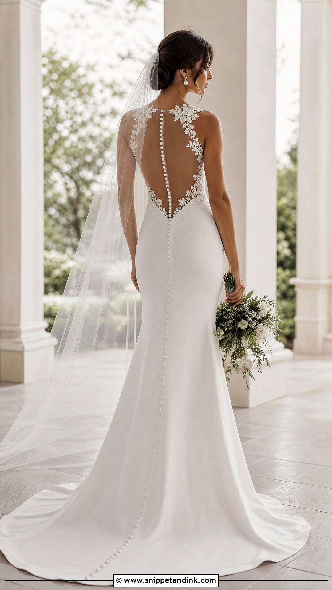 Illusion Lace Open Back Wedding Dress - Snippet and Ink - 20 Simple Open Back Wedding Dress Ideas