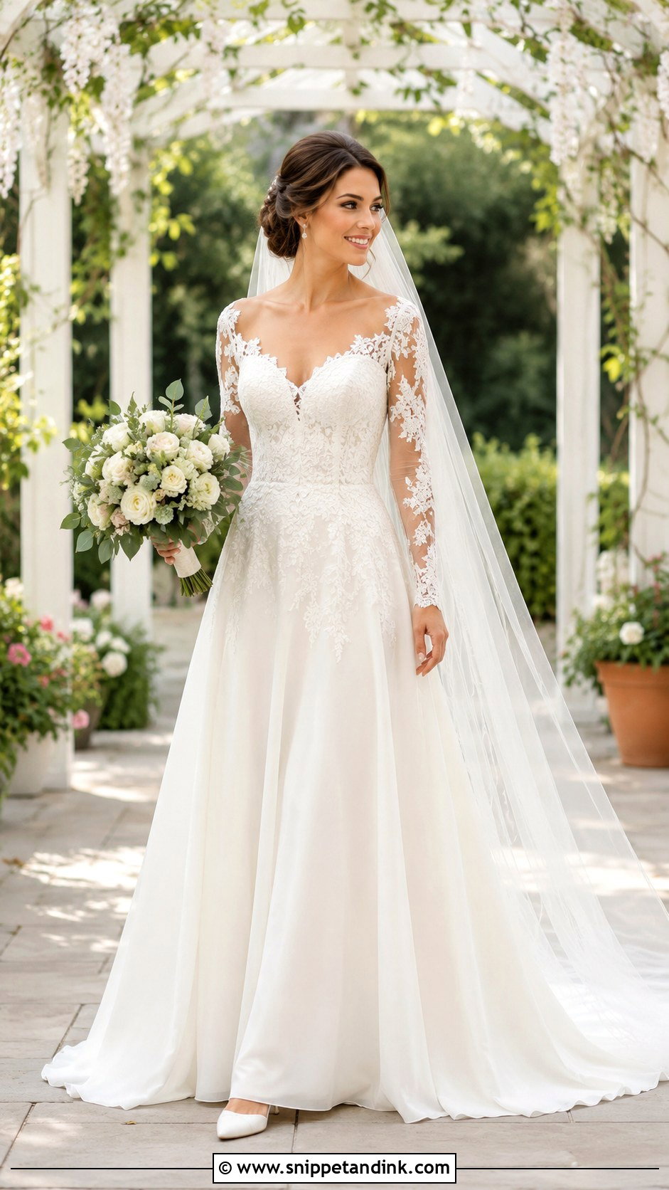 Illusion Lace Sleeve Wedding Dress - Snippet and Ink - 20 Wedding Dress Details Ideas