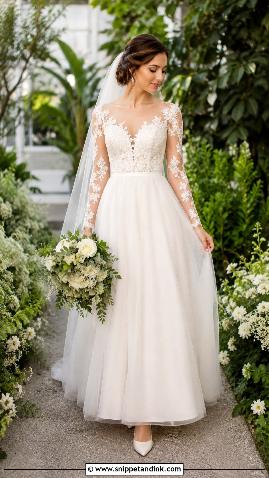 Illusion Lace Sleeve Wedding Dress - Snippet and Ink - 25 Lace Sleeves Wedding Dresses