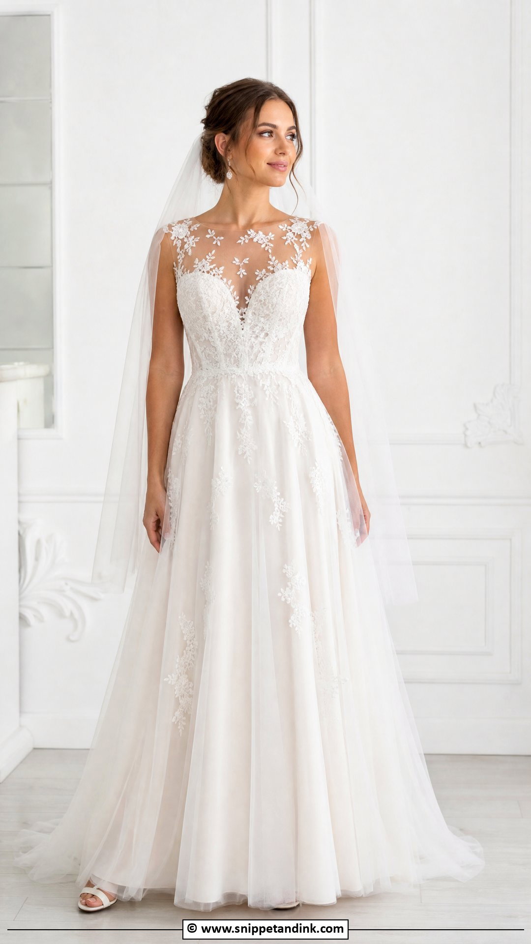 Illusion Lace Wedding Dress - Snippet and Ink - 35 Lace Wedding Dresses