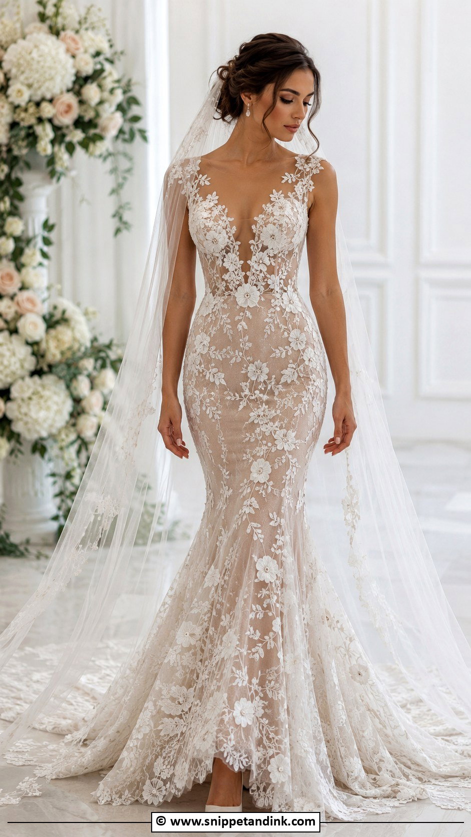 Illusion Mermaid Wedding Dress - Snippet and Ink - 25 Elegant Mermaid Wedding Dress Ideas