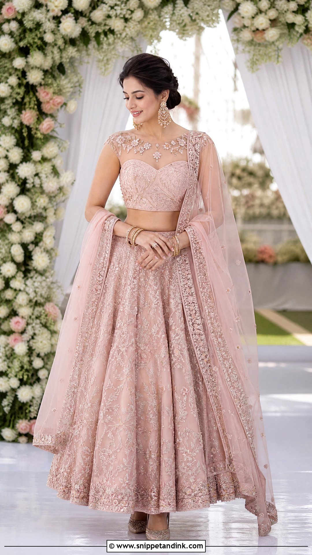 Illusion Neck Bridal Blouse Design - Snippet and Ink - 20 Latest Bridal Blouse Neck Designs