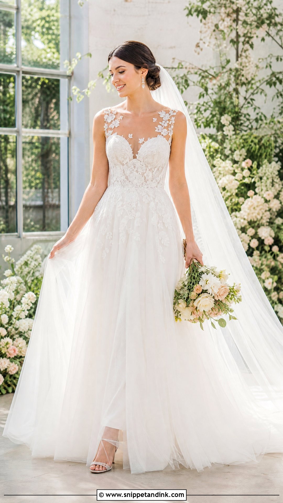 Illusion Neckline Wedding Dress - Snippet and Ink - 20 Wedding Dresses Neckline