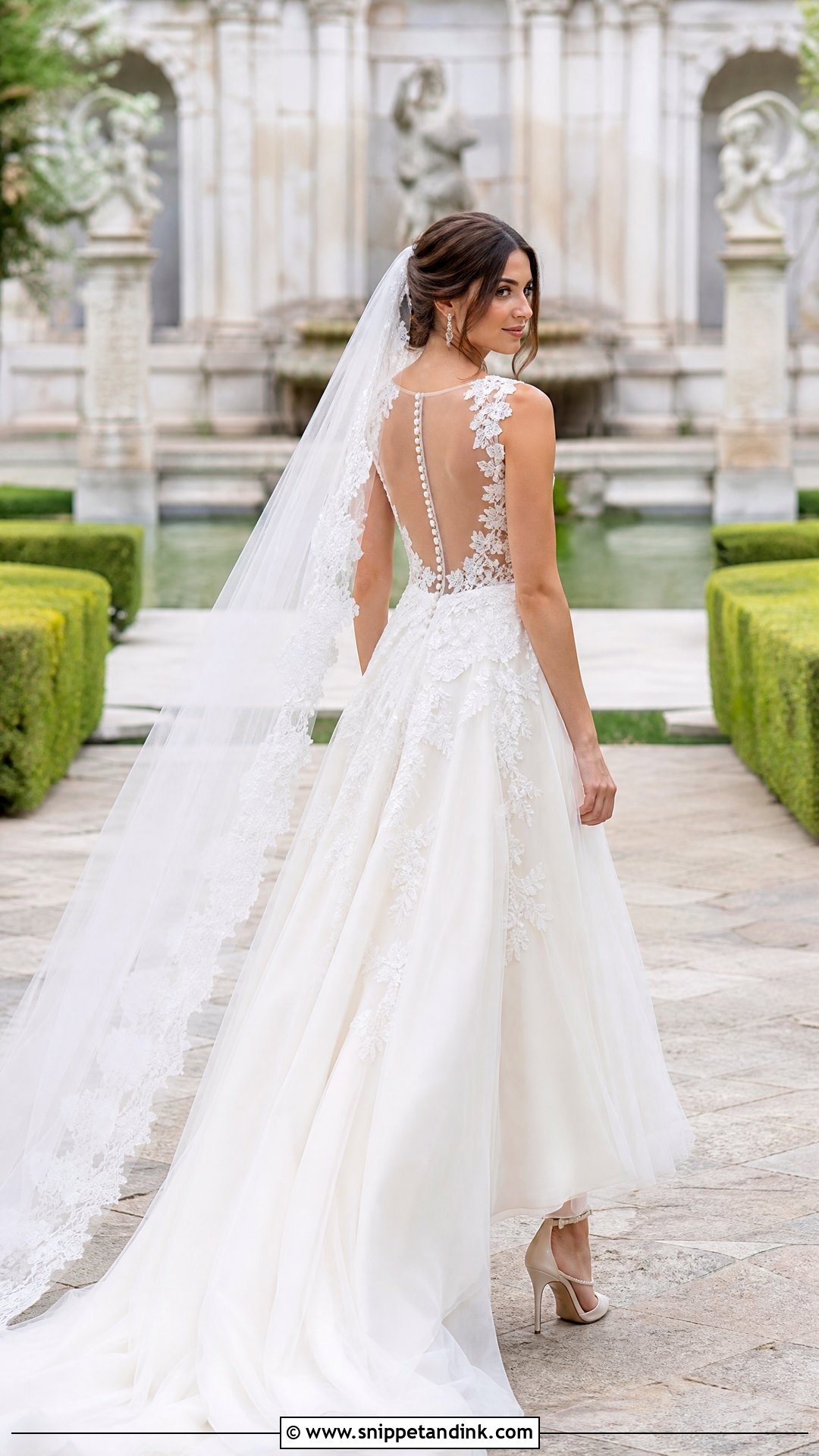 Illusion Open Back Wedding Dress - Snippet and Ink - 20 Open Wedding Dress Ideas